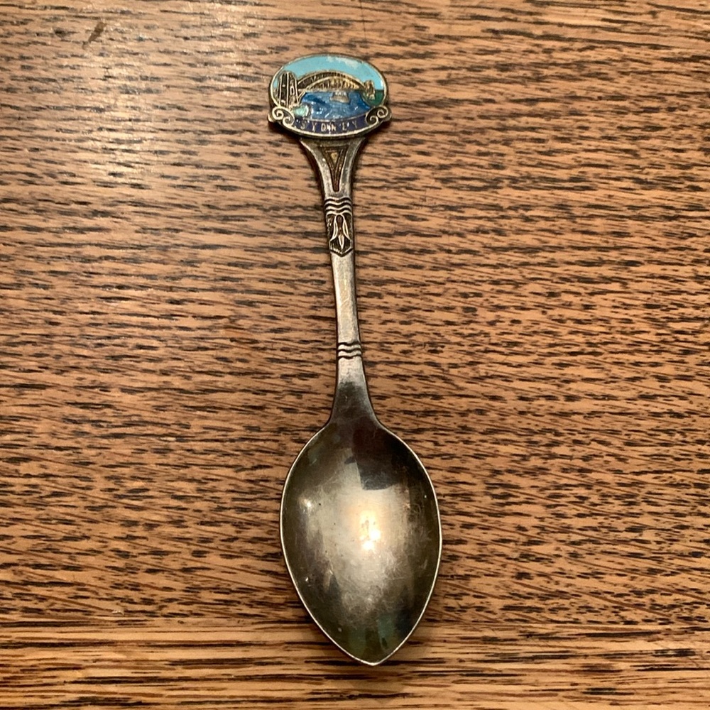 Sydney cloisonné bridge silver plated commemorative mini spoon